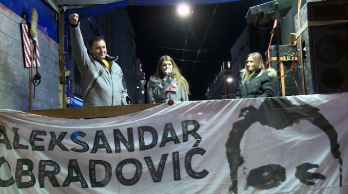 Obradović na protestu u Beogradu: Hvala vam na osvajanju moje slobode!