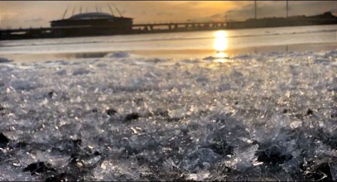 U Sankt Peterburgu procvetali ledeni cvetovi (VIDEO)